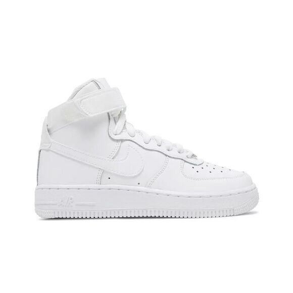 Nike Air Force 1 LE High Basketball Sneakers Triple White Unisex Kids DH2943